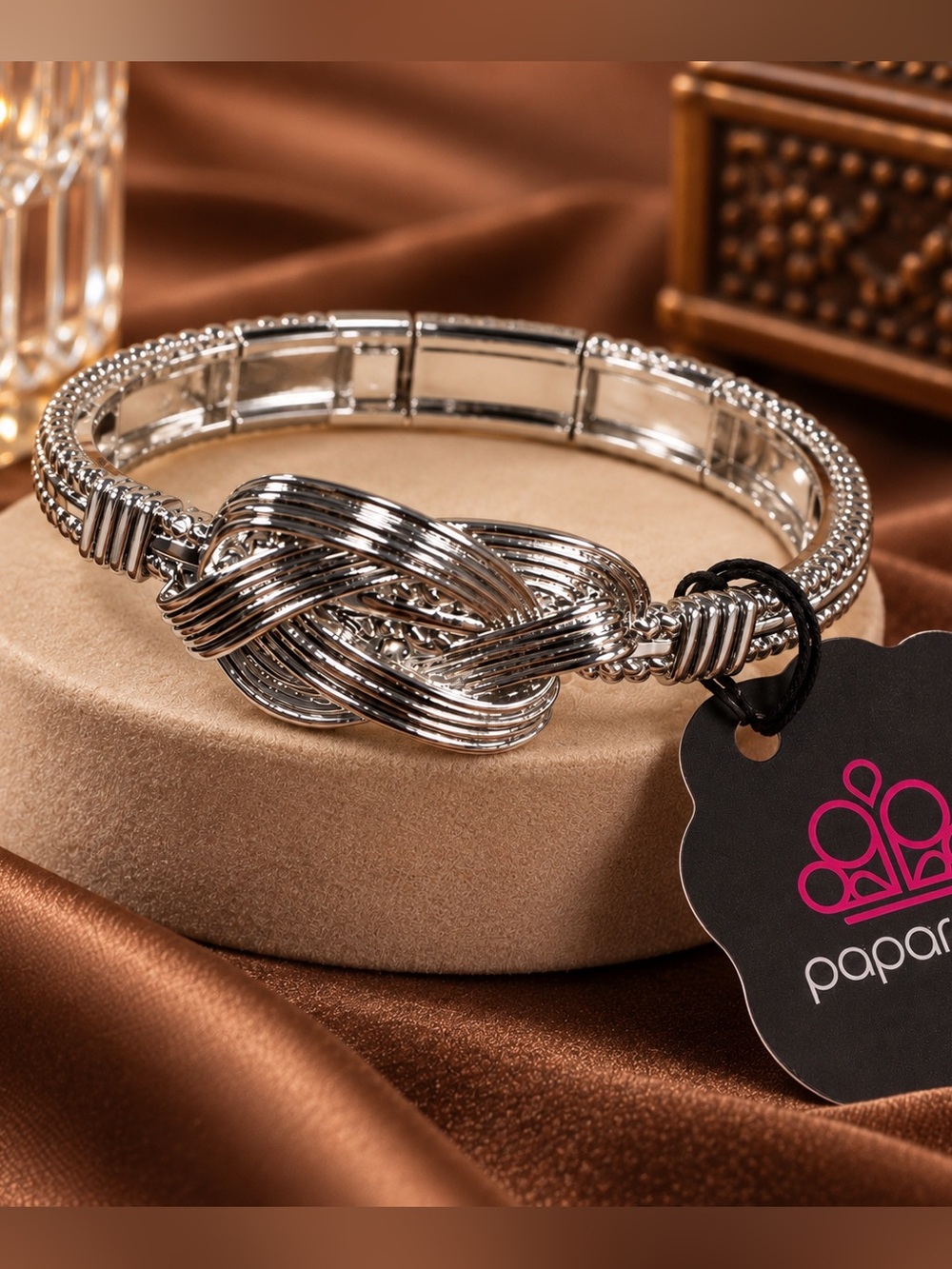 paparazzi Silver Braided Knot Bracelet
